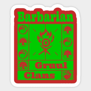 Gruul Clans | Barbarian | MTG Ravnica Guild Green & Red Design Sticker